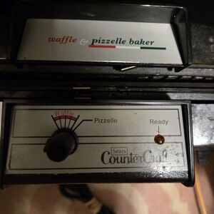 Sears CounterCraft Waffle & Pizzelle Baker - Black with Red and Green Accents